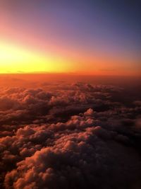 Aerial view of cloudscape during sunset