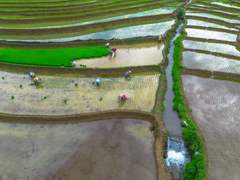 High angle view of road