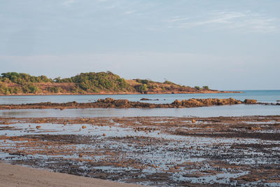 Scenic view of beach against sky