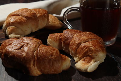 Close-up of bread on table