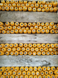 High angle view of food for sale