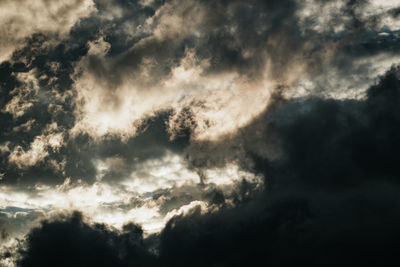 Low angle view of storm clouds in sky