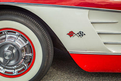 Close-up of a red car
