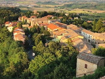 High angle view of townscape against buildings