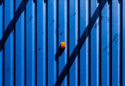 Full frame shot of blue corrugated iron