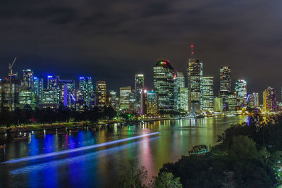 Illuminated city at night