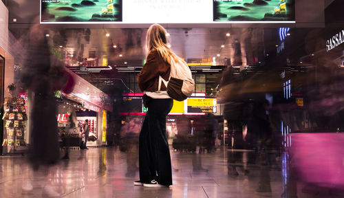 Woman in shopping mall