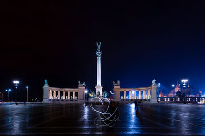 Illuminated city at night