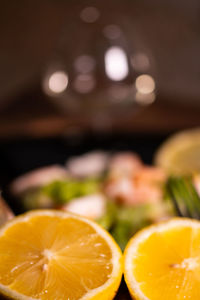 Close-up of fruits on table