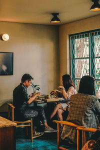 People sitting in restaurant