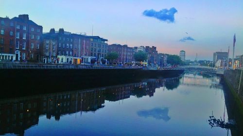 Reflection of buildings in water