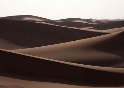 Close-up of sand dune against clear sky