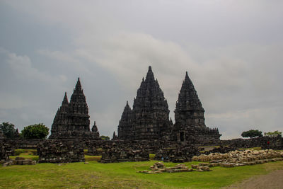 Temple against building