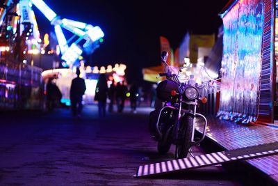 View of illuminated lights at night