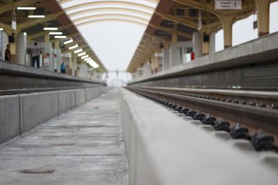 Surface level of railroad station platform