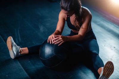 Woman exercising in gym