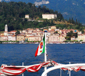 View of townscape by sea