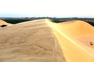 Scenic view of desert against clear sky