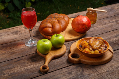 Close-up of food on table