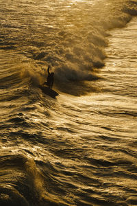 Man surfing in sea