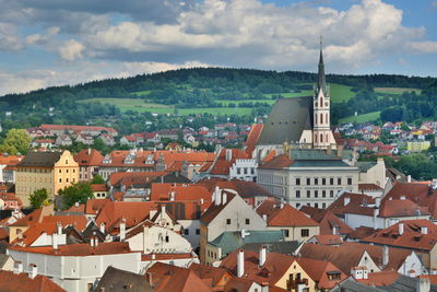 High angle shot of townscape