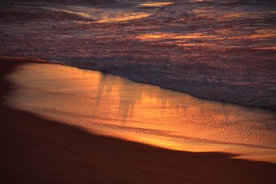 Scenic view of beach during sunset