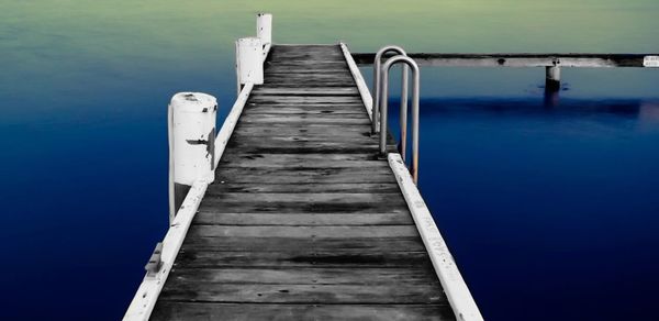 Wooden pier on river