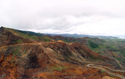 View of landscape against cloudy sky