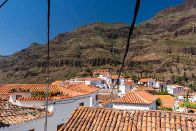 High angle view of townscape against sky