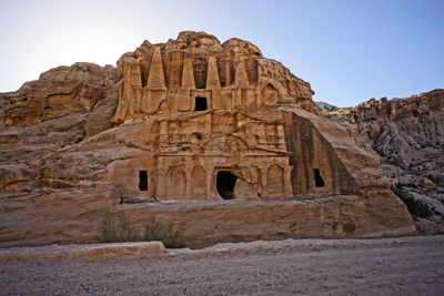 View of old ruins against clear sky