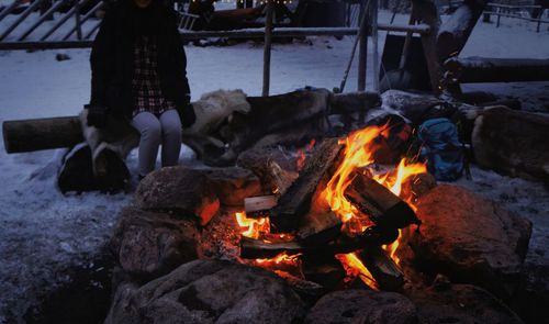 Close-up of bonfire