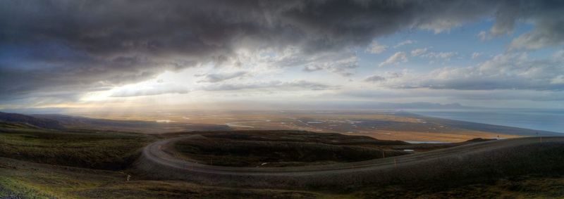 Aerial view of landscape against sky