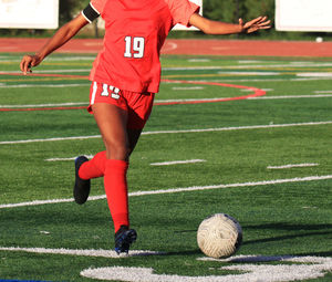 Man playing soccer