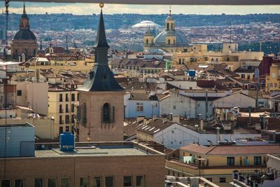 High angle view of church in town