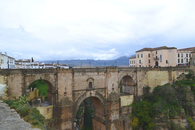 Panoramic view of bridge against sky