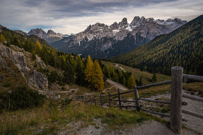 Scenic view of landscape and mountains against sky