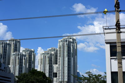 Low angle view of buildings against sky