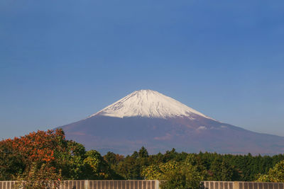 Scenic view of snowcapped mountain against sky