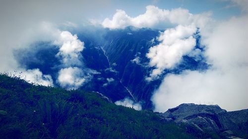 Clouds over mountains