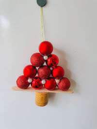 Close-up of strawberries against white background