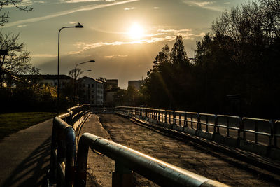 View of cityscape at sunset