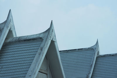 Low angle view of modern building against clear sky