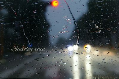 Close-up of water drops on glass