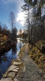 River amidst trees against sky