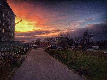 View of road at sunset