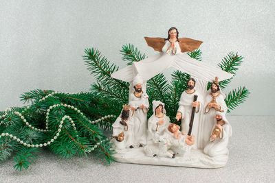 Christmas tree on sofa at home