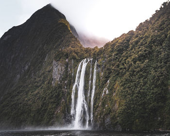 Scenic view of waterfall