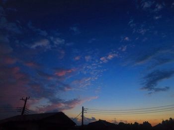 Low angle view of silhouette roof against sky