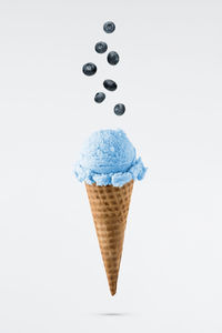 Ice cream cone against white background