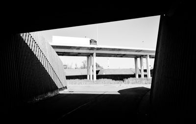 Interior of building against clear sky
